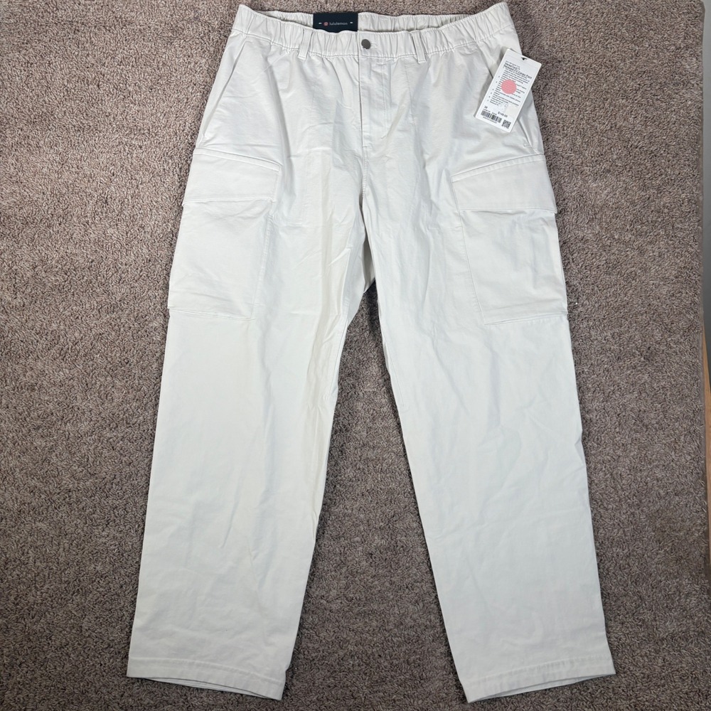 Lululemon VersaTwill Relaxed-Fit Cargo Pant Bone Mens 38 LM5B13S New